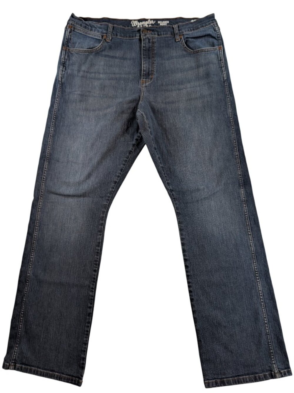 Wrangler Retro Relaxed Fit Bootcut Jeans Dark Wash Denim Men’s 38x34